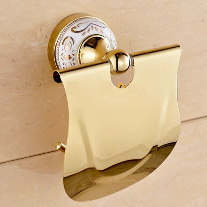 Luxury Towel Racks Stainless Steel Ceramic Wall Mounted Bathroom Accessories Set