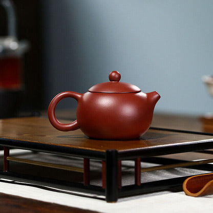 Yixing zisha clay teapot 5oz purple sand Dahongpao handmade Spherical filtration