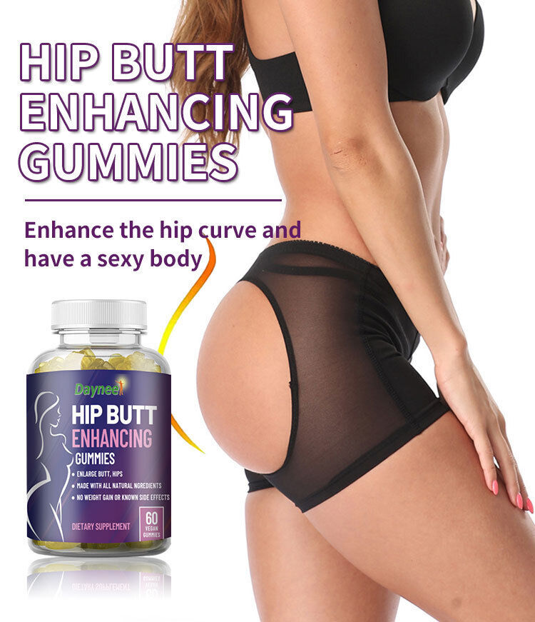Natural Hip Butt Enhancing Gummies - Big Butt Capsule, 60 Capsules per Bottle