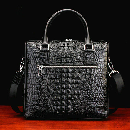 Top Cowhide Crocodile Alligator Embossed Men Business Briefcase Handbag Bag QR