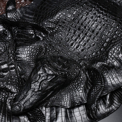 100% Real Crocodile Skin Leather Mens Business Clutch Wallet Zipper Envelope Bag
