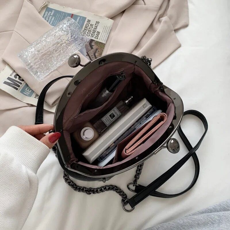 Two Straps Shell Lock Bag Bags Women Shoulder Crossbody Bags PU Women's Handbags