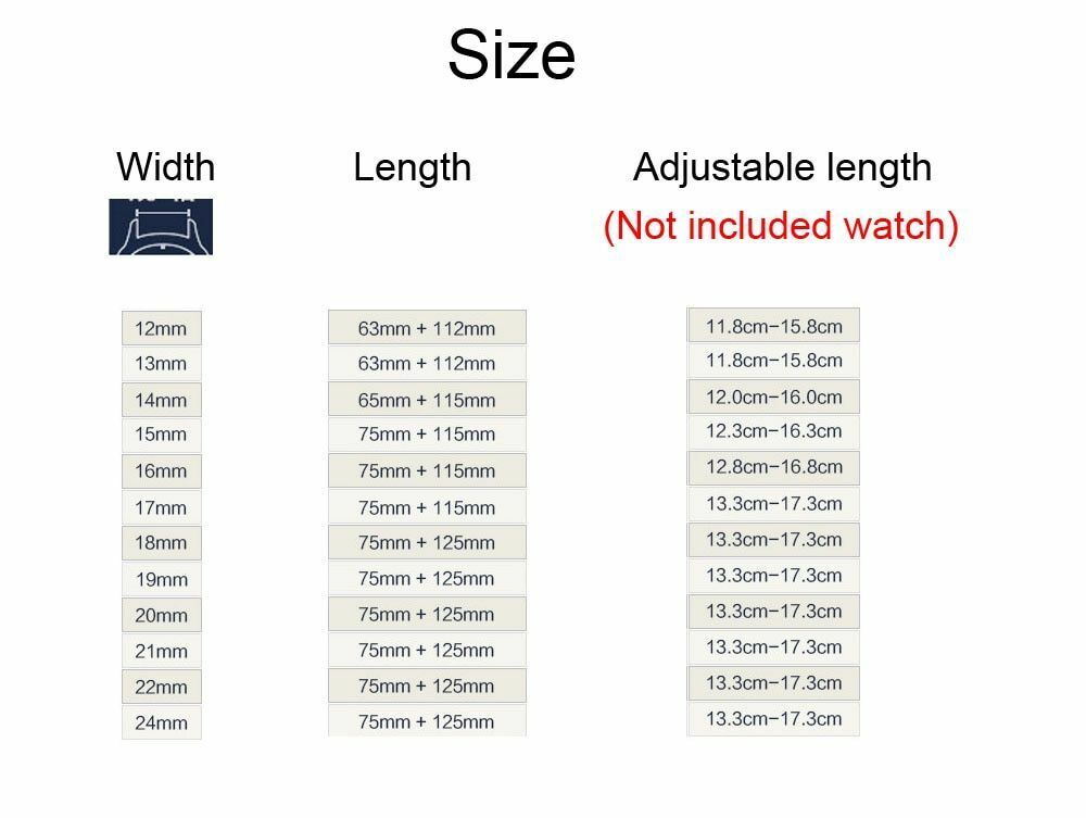 Crocodile Genuine Leather Watch Bands 12mm~24mm Wristwatch Butterfly Clasp Strap