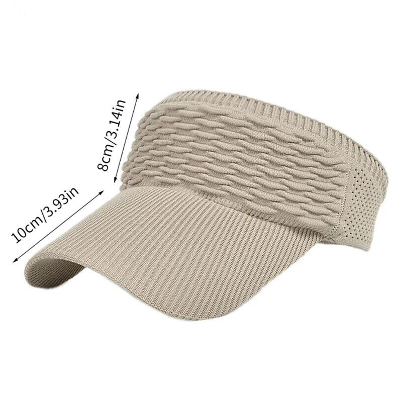 Women Visor Caps UV Summer Empty Top Hat Hollow Out Breathable Baseball Sunshade