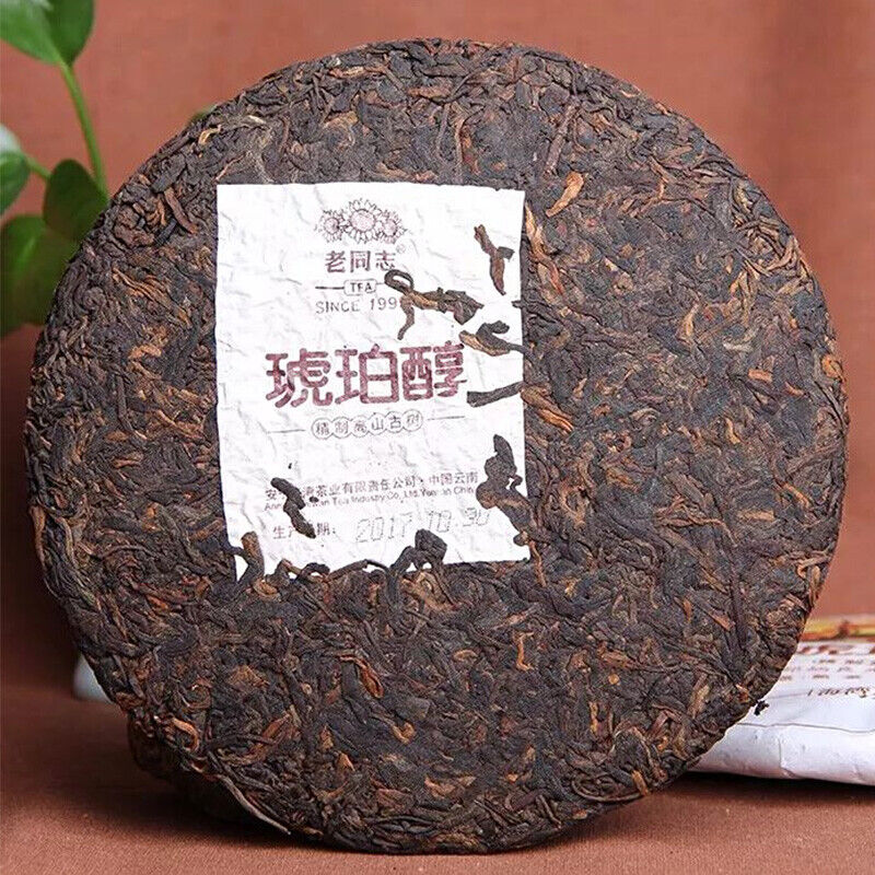 357g Ripe Pu-erh Authentic Hu Po Chun Amber Haiwan Old Comerade Puer Tea Cake
