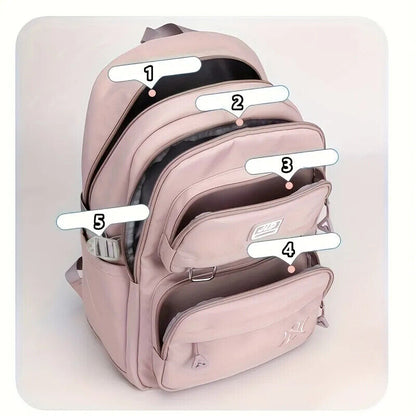 Students Backpack Nylon Double Shoulder Bag Fashion Travel College Bag