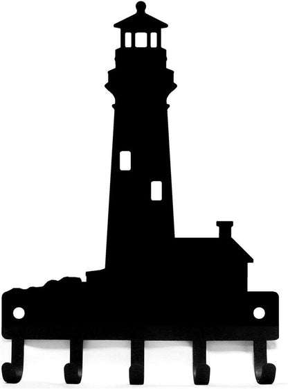 Lighthouse Key Rack Hanger - 6 inch Wide Metal Wall Art