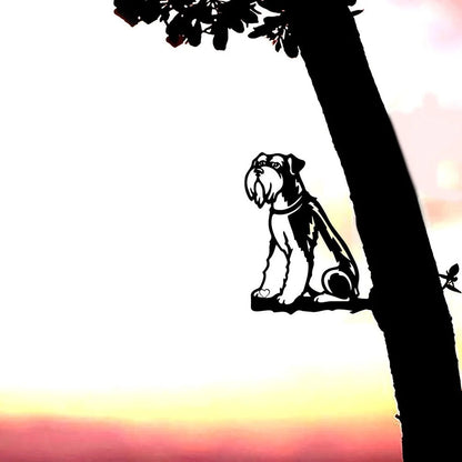 Bearded Dog On A Tree Branch Wall Decor Vinyl Decal Graphic Trunk Stake