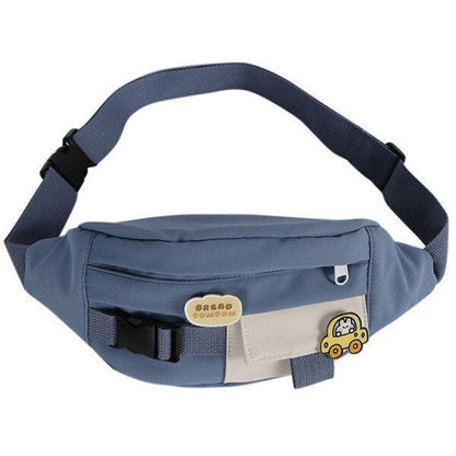 Waist Bag Canvas Leisure Solid Color Fanny Pack Cute Crossbody Chest Bag 35*14*8