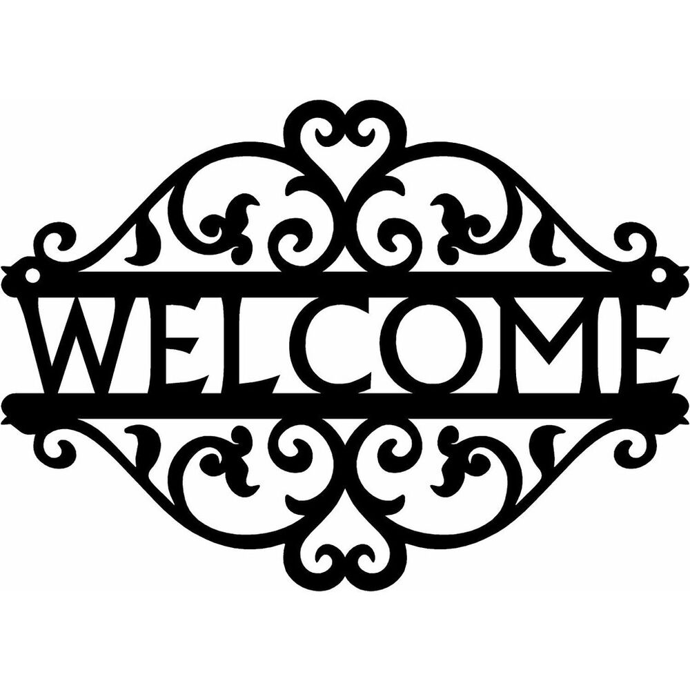 Decorative Curling Vine Metal Art Welcome Sign Metal Ornaments Wall Stickers