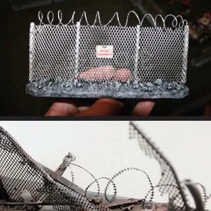Miniature Fence Model Metal HO Scale DIY Railway Train Scene Making Kits 10x24cm