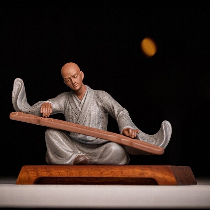 handmade figurine statue purple clay tea pet Zen style artware study decoration