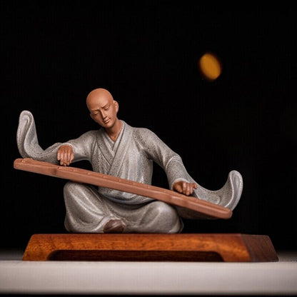 handmade figurine statue purple clay tea pet Zen style artware study decoration