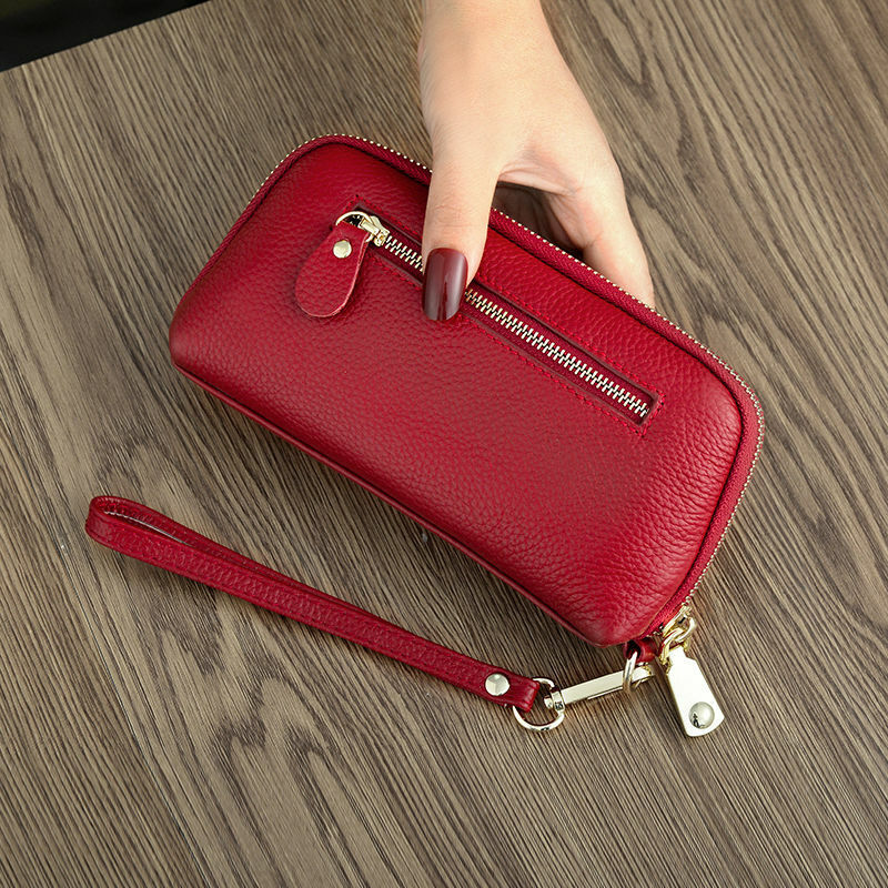 Wallet Genuine Leather Women Bags Purse Wedding Banquet Clutch Bag Solid