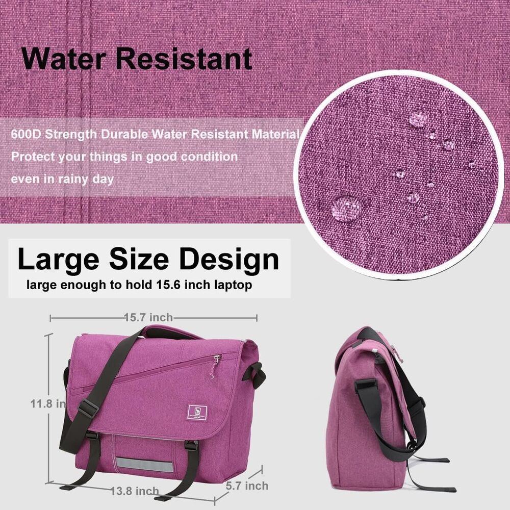 OIWAS Messenger Bag for Women Men Satchel 14 15.6 Inch Inch-purple
