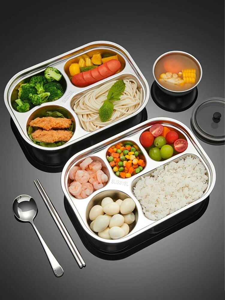 Lunch Box 316 Stainless Steel For Outdoor Kids Food Bento Compartment Containers