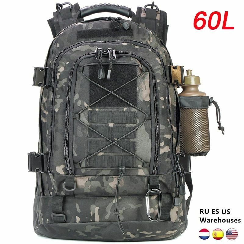 60L Backpack Hiking Climbing Bag Outdoor Waterproof Traveling Camping Hunting L