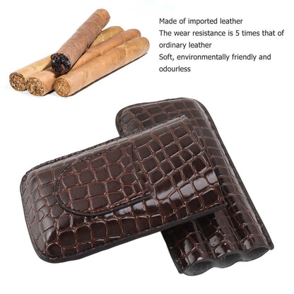 Cigarettes Case Leather 3 Cigar Holder Travel Smoking Accessory Storage 19x9.5cm