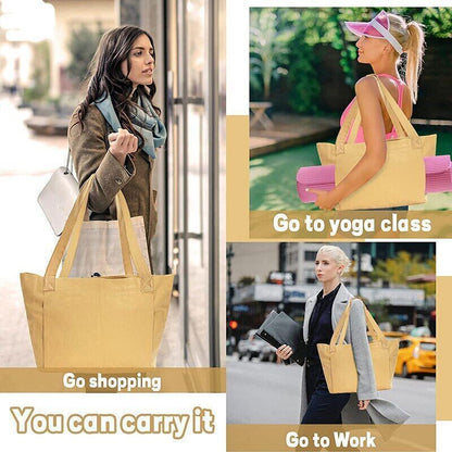 Women Yoga Mat Bag Shopping Handbag Canvas Gym Training Sports Shoulder Bags