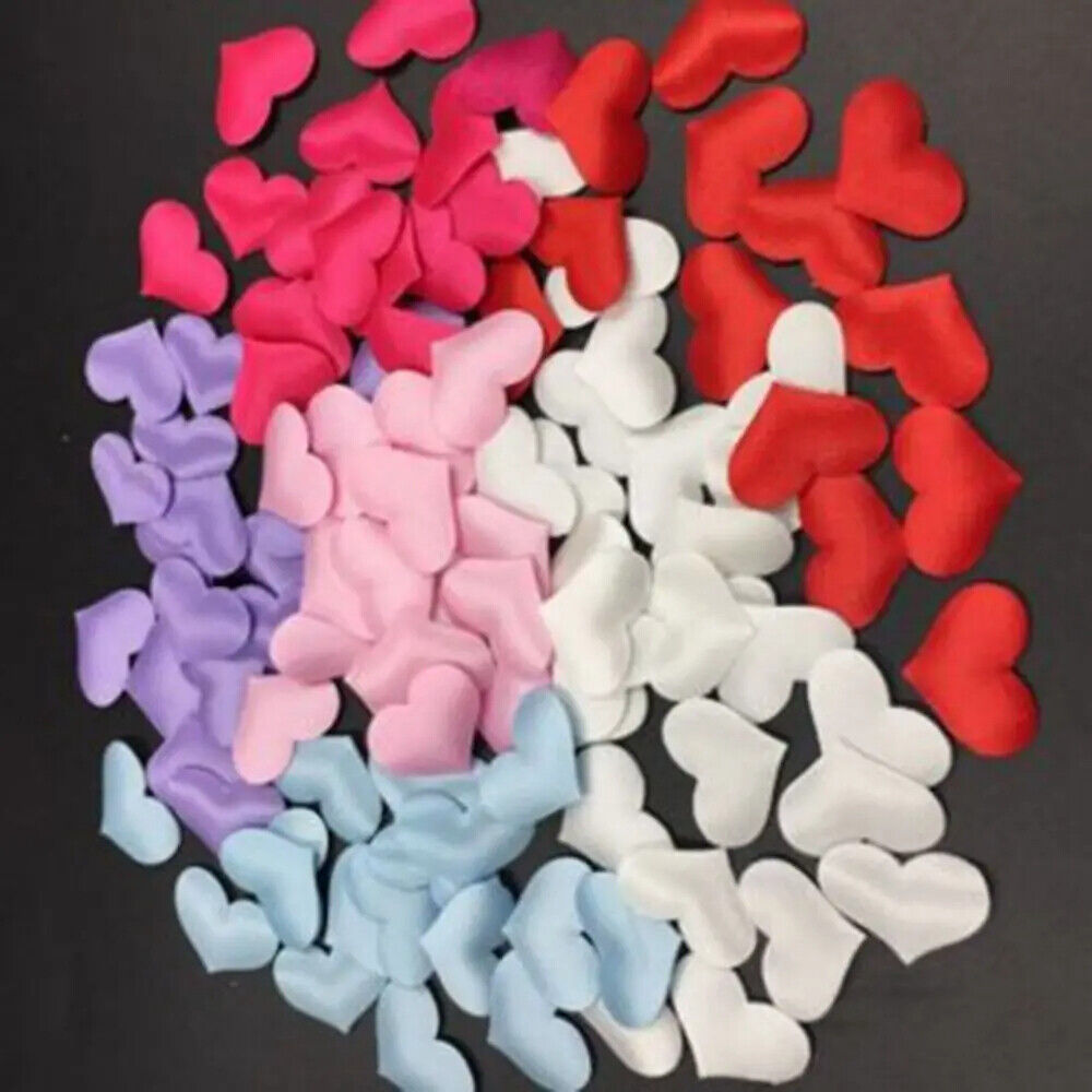 Wedding Party Decoration 100Pcs Padded Fabrics Throwing Petals Love Heart Decors