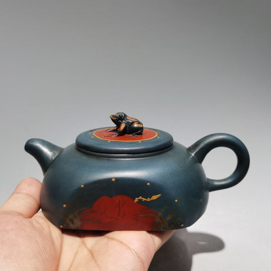Chinese Yixing Zisha Clay Handmade Exquisite Teapot（荷塘月色 底款：蒋蓉）