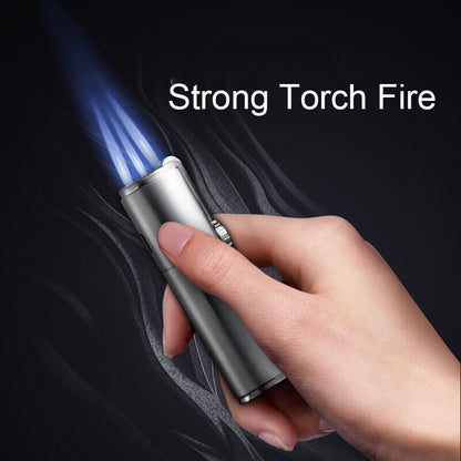 Metal Torch Lighter Granite Single Triple Jet Turbo Gas Spray Gun Cigar Gadgets