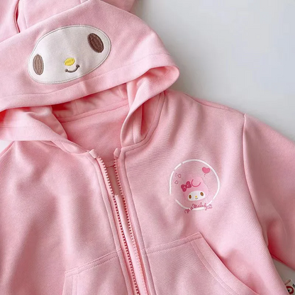 Cinnamoroll Kuromi Jacket Children Autumn Overcoat Printing Long Sleeved Tops