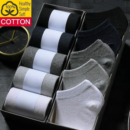 100% Thin Knit Breathable Cotton Boat Socks No Show Casual Fashion EU Size 39-44