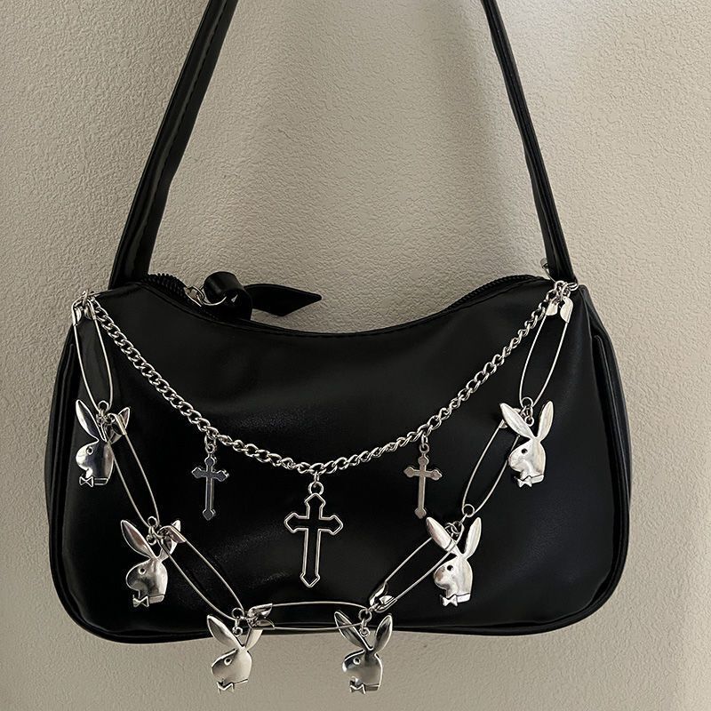 Bag Fashion Chains Accessories Punk Aesthetic Handbag 23*14*8 CM Shoulder Purse
