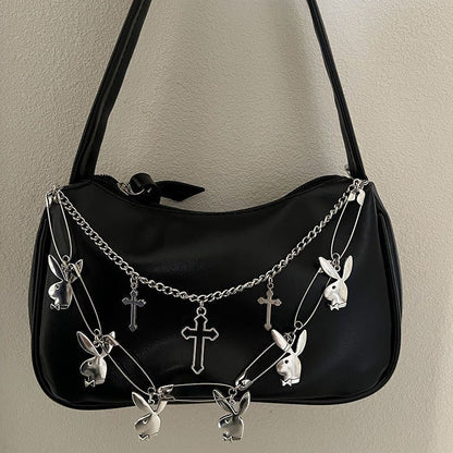 Bag Fashion Chains Accessories Punk Aesthetic Handbag 23*14*8 CM Shoulder Purse