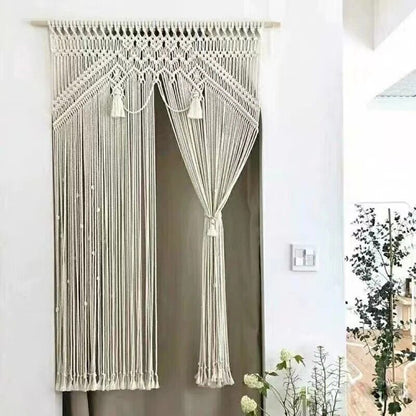 Macrame Tapestry Cotton Rope Hand Woven Curtain Home Living Room Decor 115x200cm