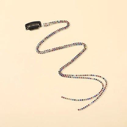 Women Tassel Hair Clip Alloy Shiny Chain Hairpin Barrettes Braided Headband Pony