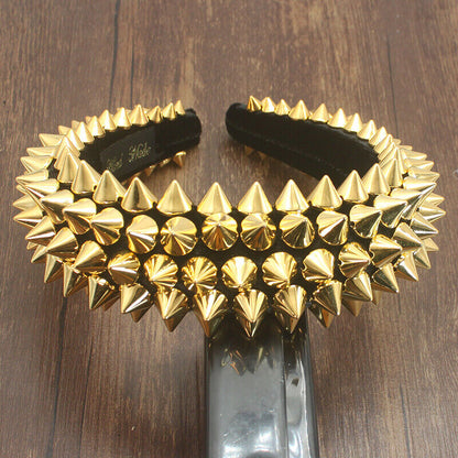 Women Headbands Baroque Fashion Rivet Sponge Luxury Hair Hoop Ladies Headdresses