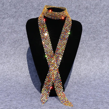 Men Ties Shiny Rhinestones Women Fashion Sequin Party Night Club Bar Accessories