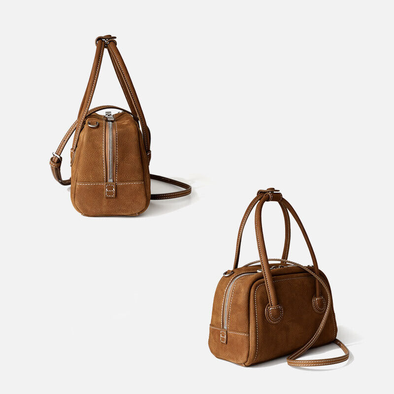 Small Mini Real Leather Handbag Boston Tote Purse Shoulder Bag Crossbody Fashion