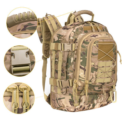 Großer militärischer taktischer Rucksack Outdoor erweiterbar Reise Wandertasche-