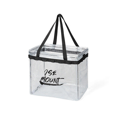 Outdoor Camping Storage Box PVC Transparent Foldable Storage Tableware Bag