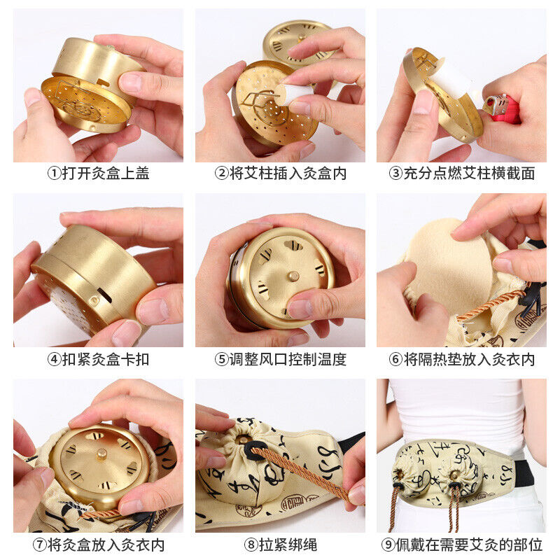 Moxa Smokeless Moxibustion Box Portable Health Whole Body Wormwood Pot Tool 艾灸艾草