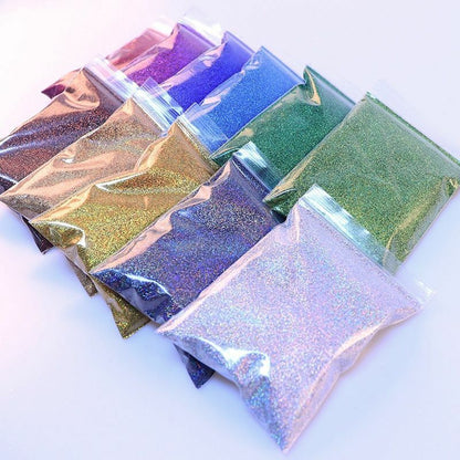 50G/Bag Holographic Glitter Nail Art Decoration Powder Pigment Laser Dust Sequin