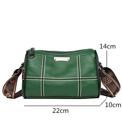Women Genuine Leather Handbags 3 Layers Cow Leather Shoulder Crossbody Bags Bag