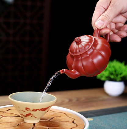 Yixing raw mine purple clay pot pure manual brocade bag laughing cherry pot Daho
