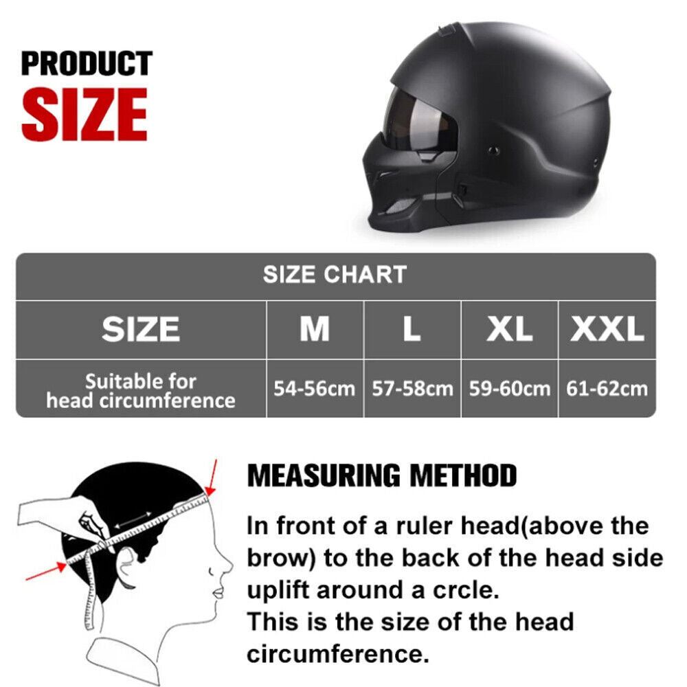 Open Face Full Face Helmet Motorcycle Helmet for Street Bike Cruiser Scooter DOT
