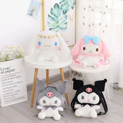 Cinnamoroll Plush Shoulder Bag Girls Cute Kuromi Backpack Handbag Birthday Gift