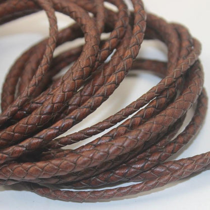 1m Braided Genuine Leather Cord Round String Rope Thread Jewelry Necklace Making