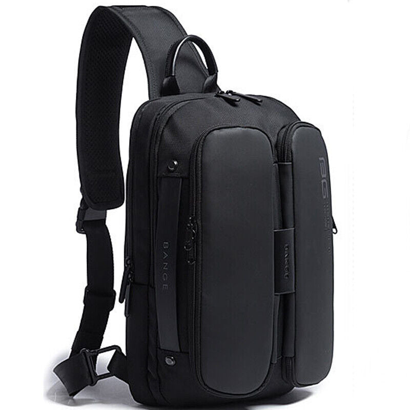 New Designer Men's Sling Backpack Oxford cloth Waterproof Crossbody Bag USB Port