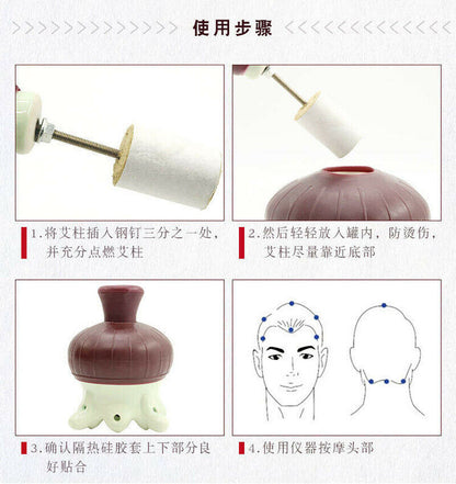 Head Therapy Moxibustion Apparatus Portable moxa Household Ceramic Pot Massage艾灸