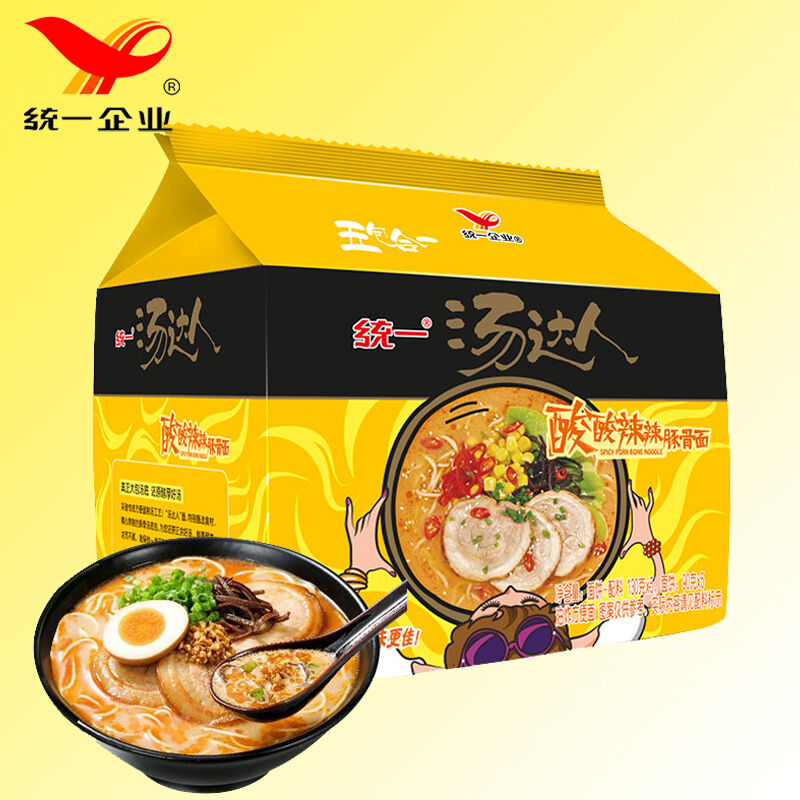 5PCs Tongyi Chinese Food Snack Instant Noodles 统一方便面 汤达人 豚骨面五连包 different flavor