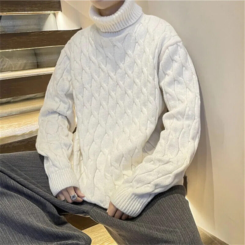 Turtleneck Sweater Men Warm Pullover Mens Sweaters Male