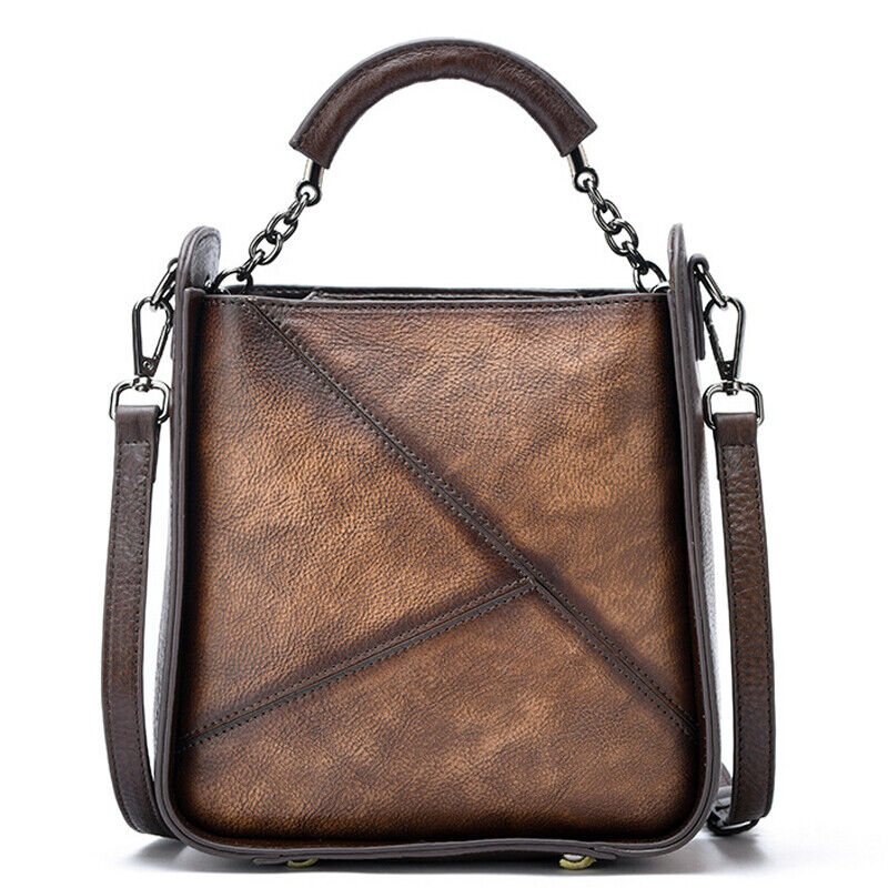 Designer Women's Genuine Leather Retro Handbags Deer Embossed Sling Shoulder Bag