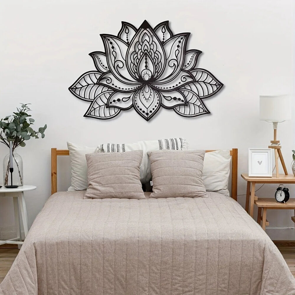 1pc Mandala Wall Art, Lotus Flower Mandala Metal Wall Art, Spiritual Deco